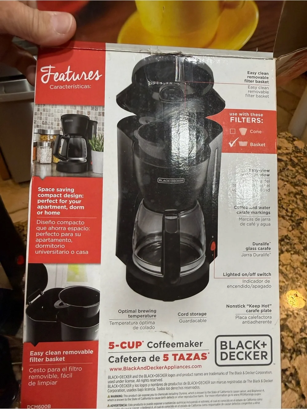 Black & Decker Black Drip Coffee Maker with Glass Carafe